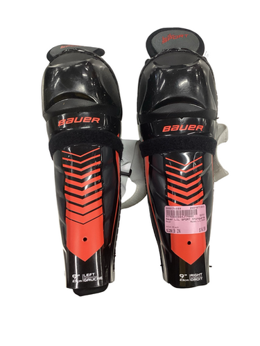 Used Bauer LIL SPORT Youth Shin Guards Black 9" 11613-S000174689
