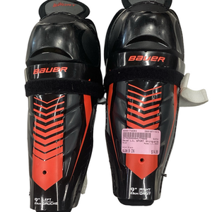 Used Bauer LIL SPORT Youth Shin Guards Black 9" 11613-S000174683