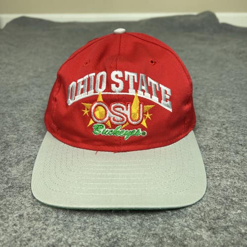Vintage Ohio State Buckeyes Hat Cap Snap Back Red Gray NCAA Football Mens 90s