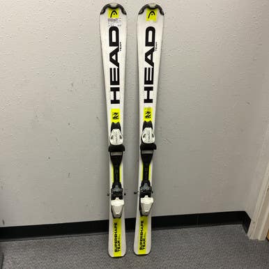 Used Head SUPERSHAPE TEAM Boys DH Ski/Binding White 127 cm 11855-S000197314