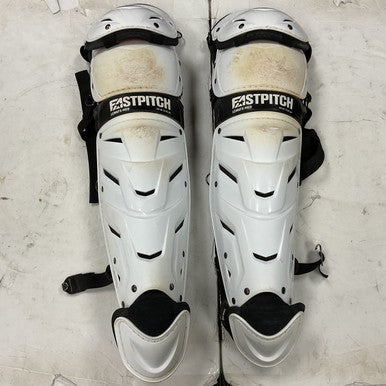 Used All-Star LGWAFX-MED Catchers Leg Guards White Adult 11855-S000197282