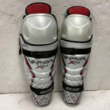 Used Bauer VAPOR X30 Junior Shin Guards White/Black/Red 12" 11855-S000197243