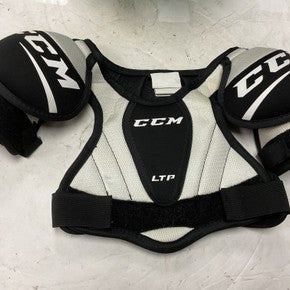 Used CCM LTP Youth Shoulder Pads Black And White MD 11855-S000197240