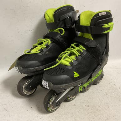 Used Rollerblade MICROBLADE ADJ 5-8 Senior Rec Fitness Skates Black Adjustable 11855-S000197146