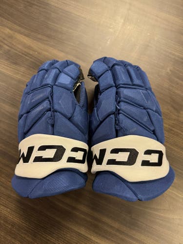 #21 MITCHELL CHAFFEE Used CCM JetSpeed FT8 Pro Gloves 14" Pro Stock (Set 3)