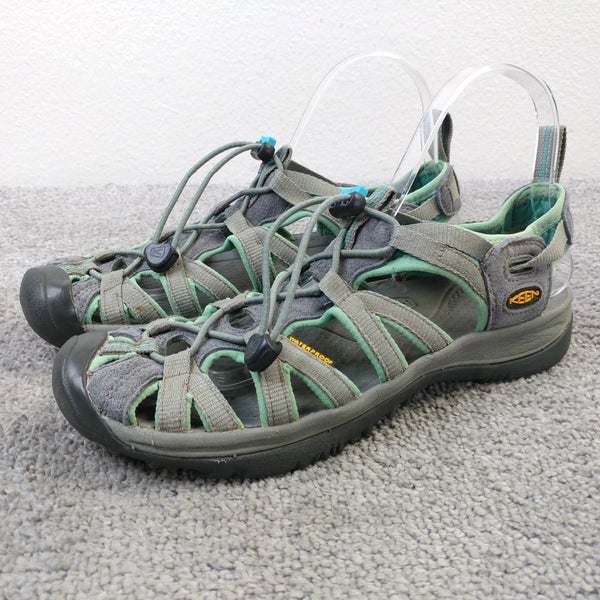 Keen Whisper Womens Size 7.5 Sandals Gray Green Bungee Cord Water Shoes