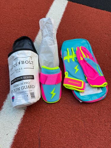 Bruce Bolt BATTING GLOVES with Elbow guard NEW