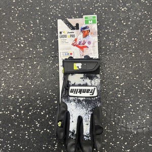 New Franklin BB Grow Batting Gloves Black MD 11849-S000035225