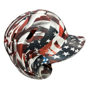 Used Schutt USA FLAG Batting Helmet No Mask White/Red/Navy MD 11862-S000092143