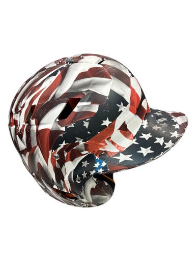 Used Schutt USA FLAG Batting Helmet No Mask White/Red/Navy MD 11862-S000092143