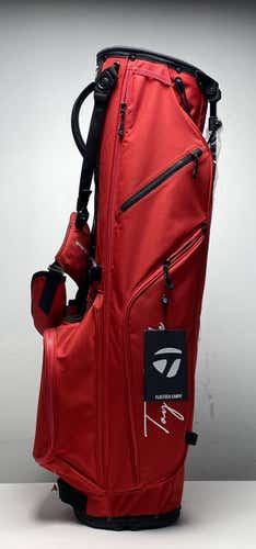 Taylormade Flex Tech Carry Stand Bag 2023 Script Red 3-Way Divide Strap Golf Bag