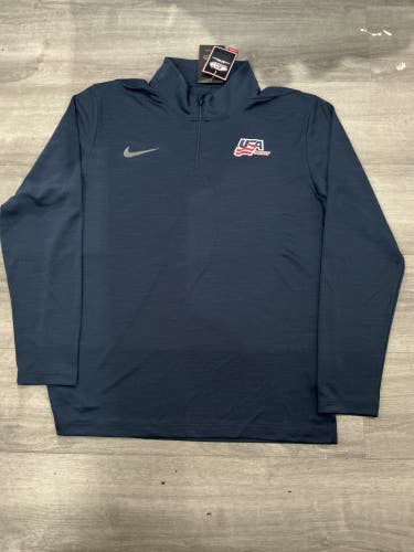 Team USA Blue Men's Large Nike 1/4 Zip (New)