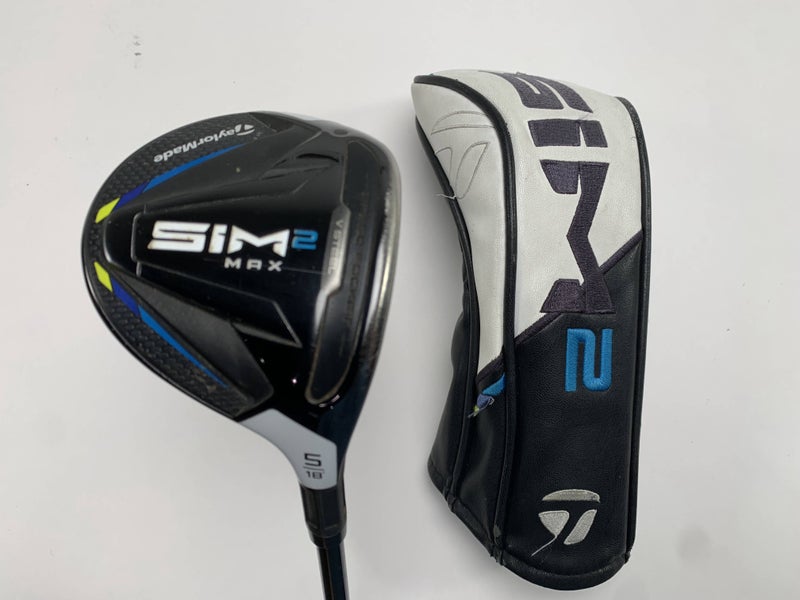 TaylorMade SIM2 MAX 5 Fairway Wood 18* HZRDUS 6.5 Blue X Stiff Mens RH HC