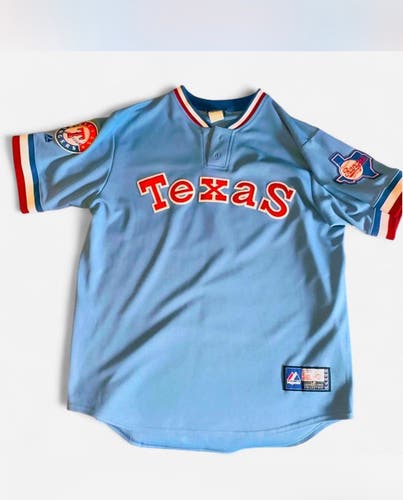 Nolan Ryan Texas Rangers Majestic Cooperstown Collection Throwback Jersey – Excellent Condition