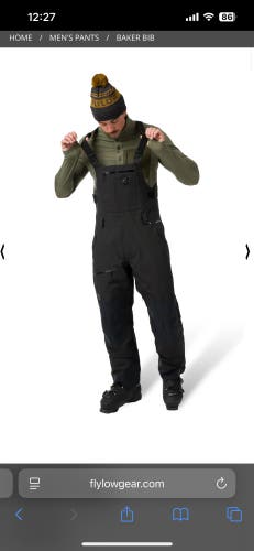 Black Men's Adult Medium Flylow Ski Pants (New)