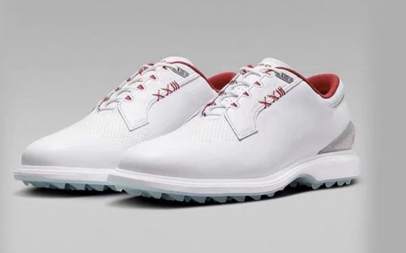 New Nike Air Jordan ADG 5 Golf Leather White Fire Red FQ7874 101 Men’s 9.5 / 11 / 13