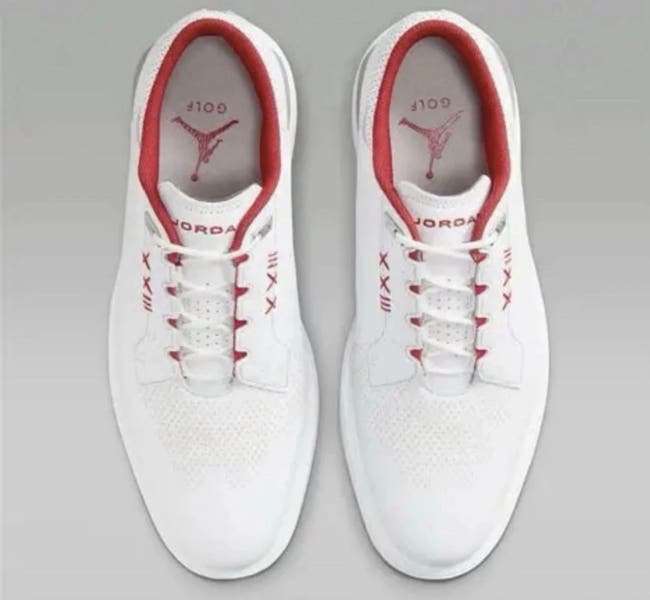 New Nike Air Jordan ADG 5 Golf Leather White Fire Red FQ7874  display picture 1