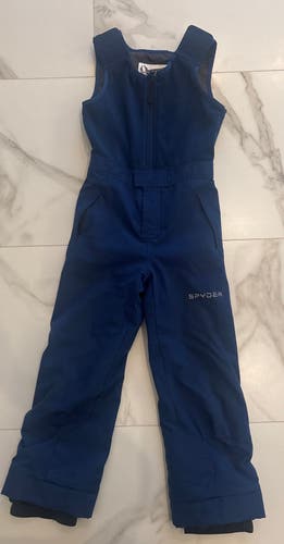 Blue Size 7 Kids Spyder Expedition Bib Pants (Used)