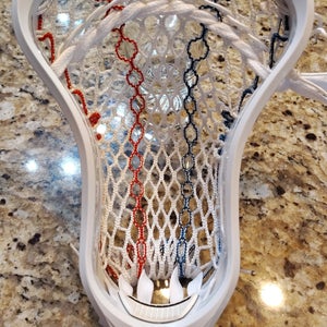 New White Boombah Compressor Strung W/ECD Hero 2.0 semi soft mesh (red n blue)
