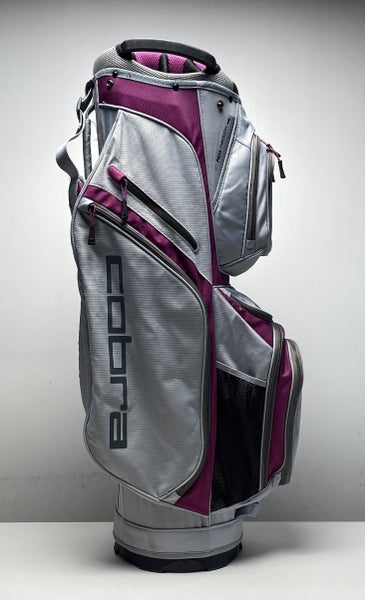 Cobra Lightweight Cart Bag Gray/Pink 14-Way Divide Single Strap Ladies Golf Bag