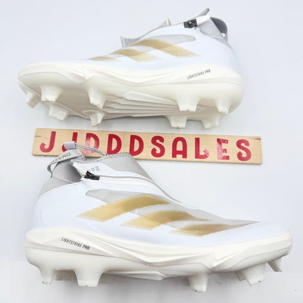 Adidas Adizero Impact + TPU Baseball Cleats IF8493 White Grey Gold