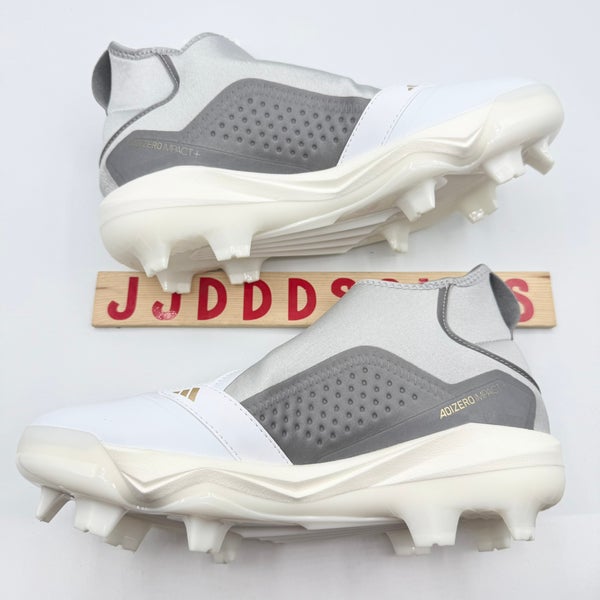 Adidas Adizero Impact + TPU Baseball Cleats IF8493 White Grey Gold