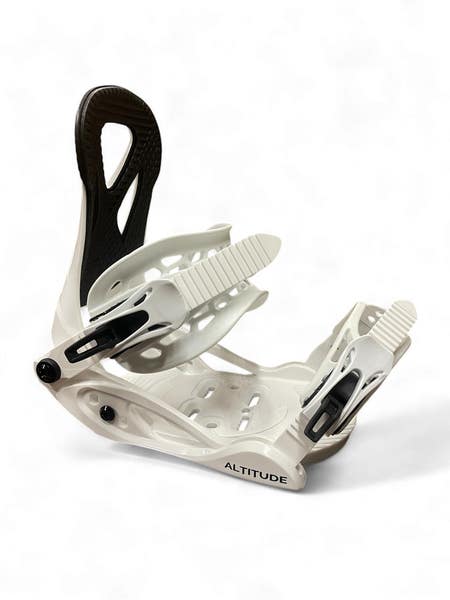 altitude snowboard bindings 4x4 burton 3d est white men's ALTITUDE JR RIPPER SNOWBOARD BINDINGS 4x4 BURTON 3D & EST CHANNEL WHITE  (3-6) | SidelineSwap