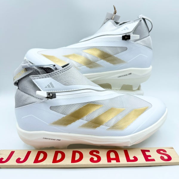 Adidas Adizero Impact + TPU Baseball Cleats IF8493 White Grey Gold Men's Sz 9.5
New Without Box