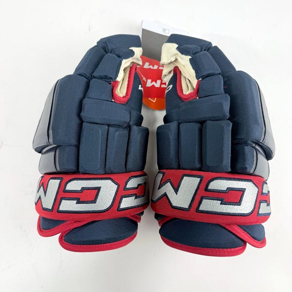 New Navy and Red CCM HG97 Gloves | Columbus Blue Jackets | 15" - 191035400597