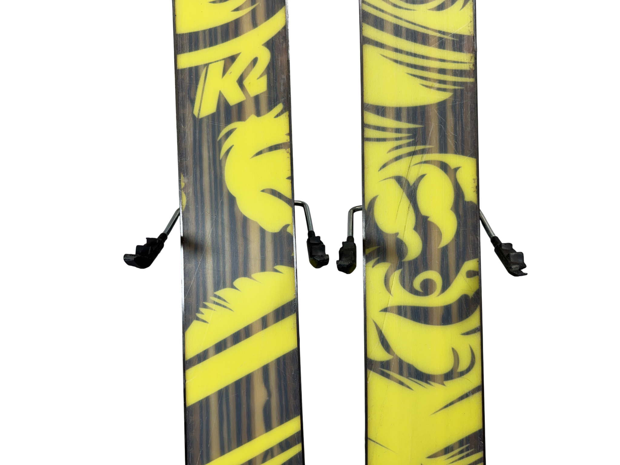 169cm K2 Kung Fujas Skis w/ Marker Griffon Bindings | SidelineSwap