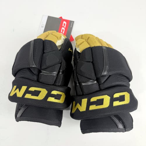 New Black and Gold CCM HG12 Gloves | Vegas Knights | 14" - #191035060791