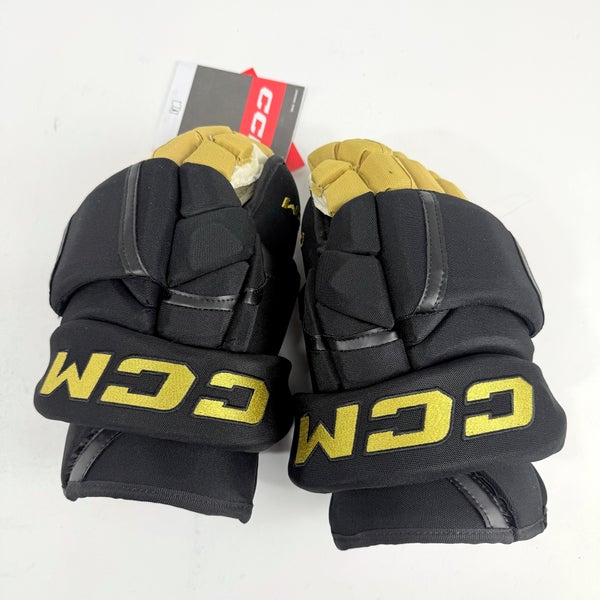 New Black and Gold CCM HG12 Gloves | Vegas Knights | 14" - #191035060791