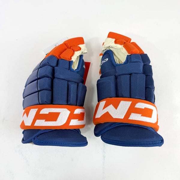 New Blue and Orange CCM HG97XP Gloves | New York Islanders | 14" - #191035691094