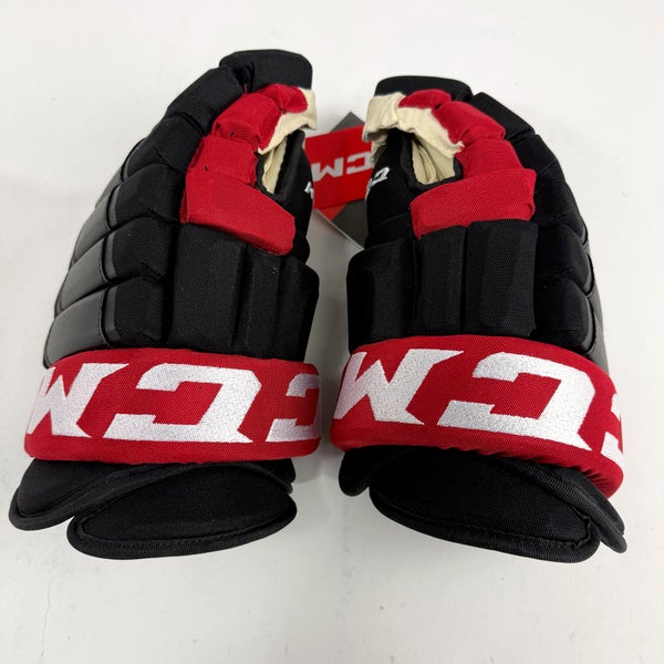 New Black and Red CCM HG97 Gloves | Hurricanes | 14" - #191035207509