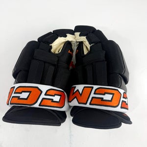 New Black White Orange CCM HG97 Gloves | Flyers | 14" - #191035520493