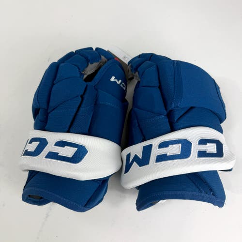 New Blue and White CCM HG12 Gloves | Colorado Avalanche | 14" - #191035289802