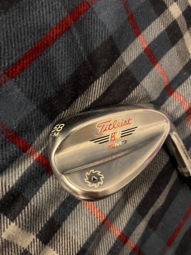Men's Titleist BV Vokey SM7 Right Handed Wedge Wedge Flex 58 Degree Steel Shaft (Used)