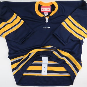 Blank CCM Authentic NCAA Pro Stock Blue Yellow Hockey Jersey Player 56 MiC
