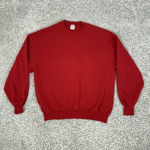 Vintage Jerzees Sweatshirt Mens XL Red Crewneck Pullover Fleece Blank Made USA
