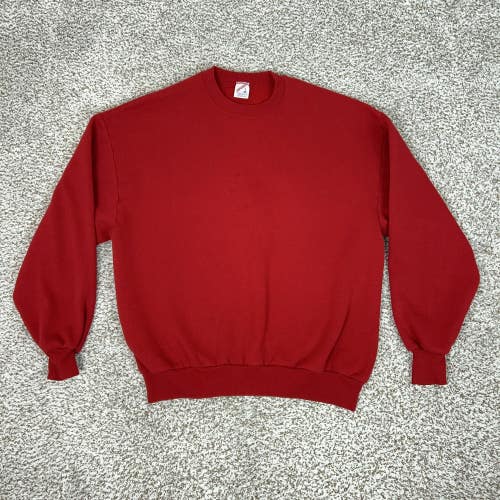 Vintage Jerzees Sweatshirt Mens XL Red Crewneck Pullover Fleece Blank Made USA