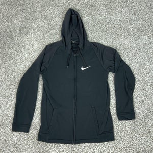 Nike Hoodie Mens Medium Black Dri-FIT Full Zip Sweatshirt Athletic Jacket Sport