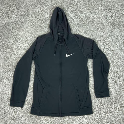 Nike Hoodie Mens Medium Black Dri-FIT Full Zip Sweatshirt Athletic Jacket Sport