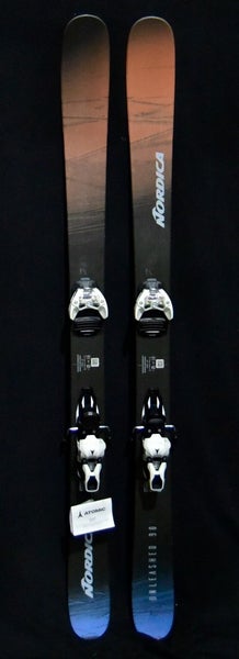 NEW NORDICA UNLEASHED 90 SKIS SIZE 160 CM WITH ATOMIC BINDINGS