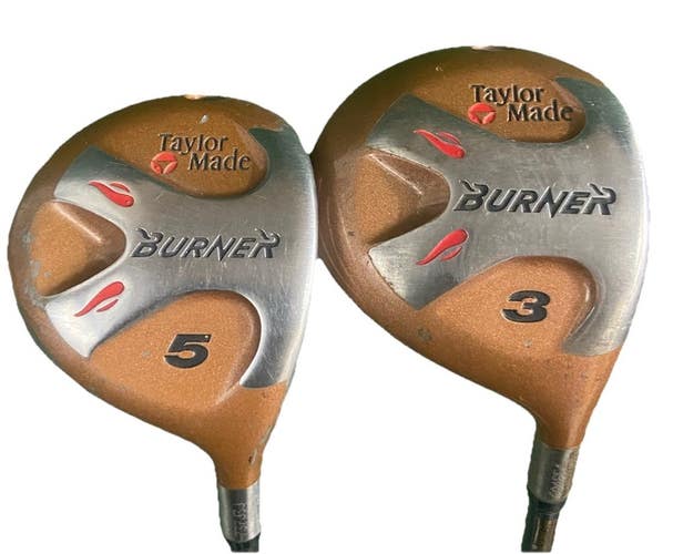 TaylorMade Burner Wood Set 3w, 5w RH Men's S-90 Plus Bubble Shaft Stiff Graphite