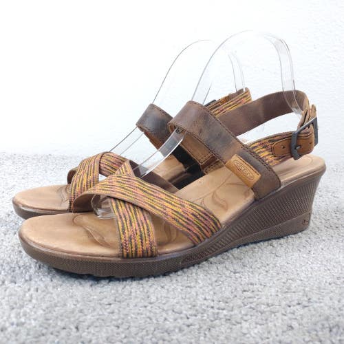 KEEN Skyline Wedge Sandals Womens Size 10 Shoes Brown Ankle Strap Slingback