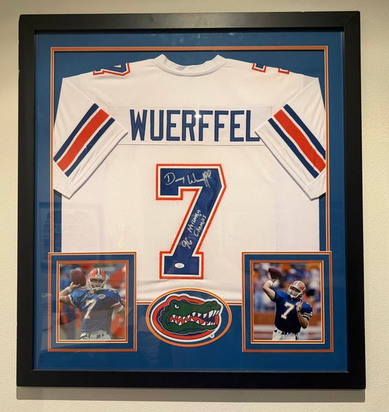 Danny Wuerffel Signed Framed Jersey Inscribed "96 Heisman Champs" (JSA) Florida Gators QB #7