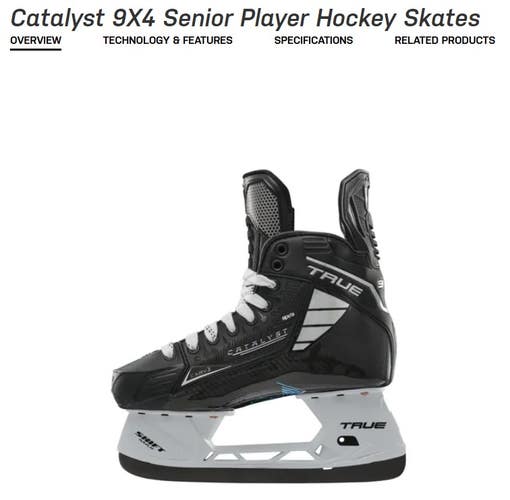 True Catalyst 9X4 Hockey Skates 10 (New)