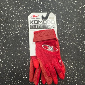 Used Lizard Skins KOMODO ELITE BB/SB Batting Gloves Red MD 11849-S000035323