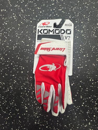 Used Lizard Skins BB/SB Batting Gloves Red MD 11849-S000035327