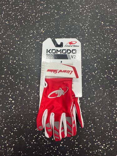 Used Lizard Skins BB/SB Batting Gloves Red MD 11849-S000035325